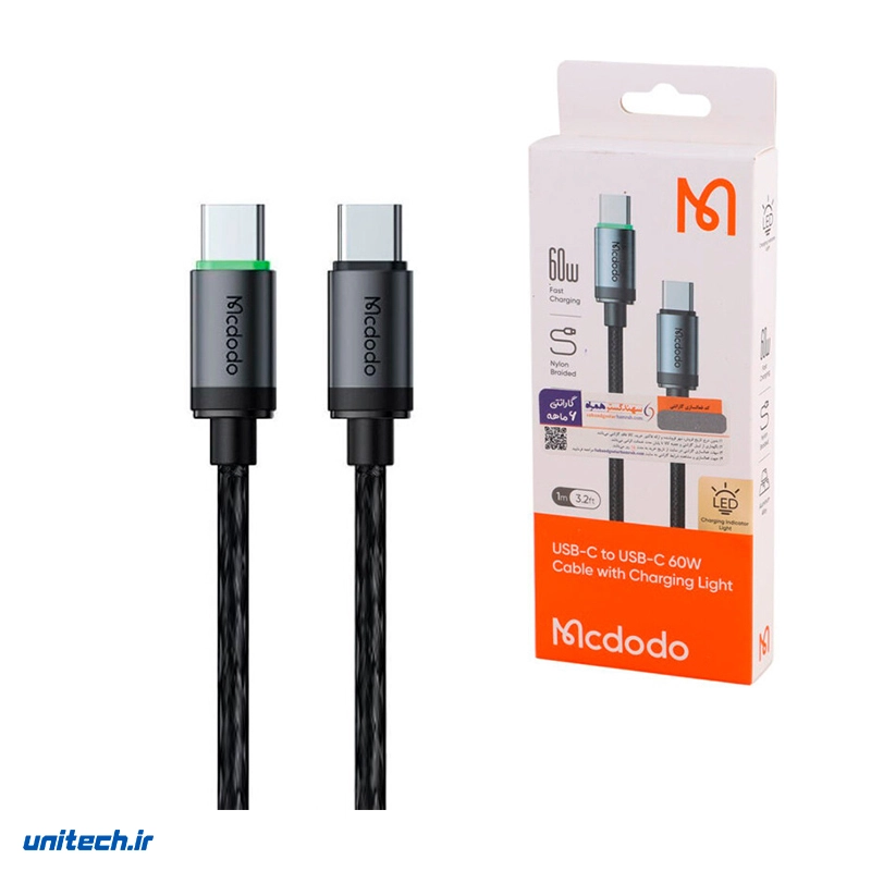 کابل دو سر تایپ سی فست شارژ 60 وات مک دودو CA441 طول 1 متر1